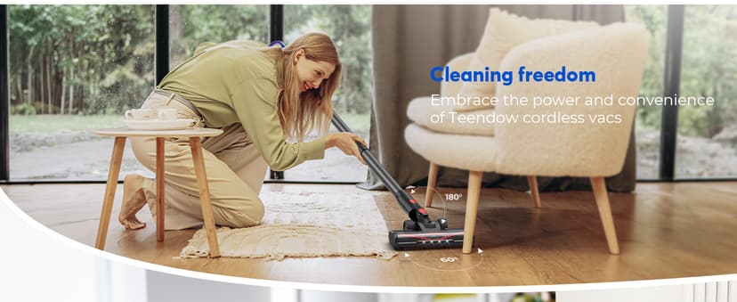 Cordless Vacuum Cleaner, Stick Vac Specifically Handling Pet Hair, Up to 50 Minutes, 500W Powerful Suction, Rechargeable, Lightweight for Carpet, Hard Floor, Deep Dark