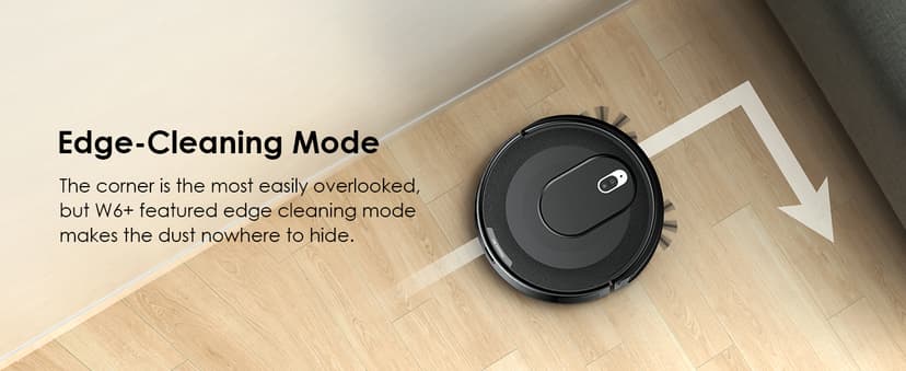 W6+ Robot Vacuum Cleaner,2800Pa Suction,720ml Large Capacity,120 Mins Runtime,Self-Charging Slim Robotic Vacuums,APP/Voice/Remote Control,No Entanglement Suction Port Ideal for Pet (Black)