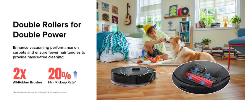 roborock Q5 Pro+ Robot Vacuum and Mop, Self-Emptying, 5500 Pa Max Suction, DuoRoller Brush, Hands-Free Cleaning for up to 7 Weeks, Precise Navigation, Perfect for Hard Floors, Carpets, and Pet Hair