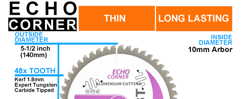 5-1/2" (10mm Arbor) Circular Saw Blades 48Tooth+24Tooth, Heavy Duty Combo Pack Carbide TCT Fine Cut Fine Finish Crosscut Framing Ripping Wood Plywood MDF Plastic Veneer Lumber Laminate