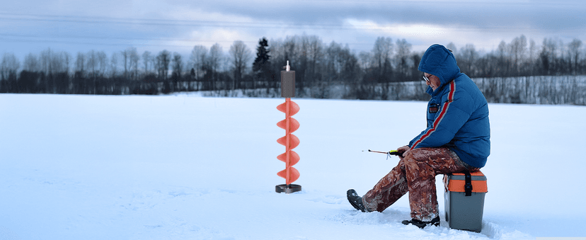 Eyoyo 6-8" Diameter Ice Auger Bit, 1 Set Replacement Blade & Blade Protector with 1/2 Inch Chunk Drill Adapter, Nylon Auger Convenient for Ice Fishing