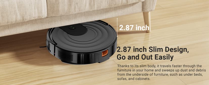 Robot Vacuum and Mop Combo 5000Pa 650mL 2 in 1 Mopping Robot Vacuum Cleaner Schedule WiFi/Alexa/App Smart Self-Charging Robotic Vacuum Ultra-Slim Quiet Tangle-Free Ideal for Hard Floor Pet Hair Carpet