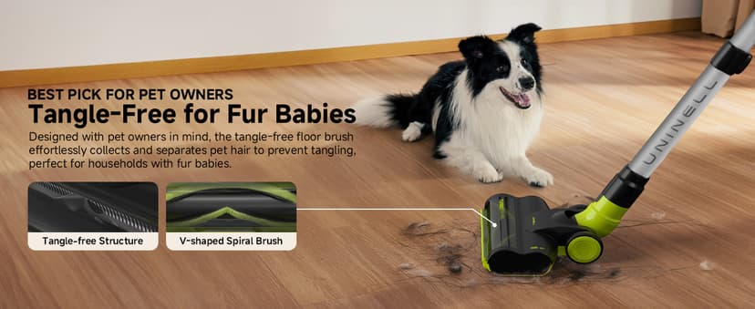 UNINELL HOME Cordless Vacuum Cleaner, 45Kpa 55 Mins Vacuum Cleaners for Home, Vacuum Cleaner Self-Standing, Anti-Tangle Stick Vacuum, Lightweight, Wall Mount Charging Vacuum for Pet Hair,Carpet,Floor