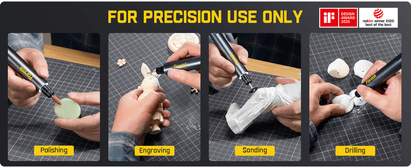 Fanttik F2 Master Mini Cordless Rotary Tool Kit, NeoPulse Motor, 5 Variable Speed, 25000 RPM, Revostor Hub, 35 Accessories, for 3D Printer Sanding, Polishing, Drilling, Carving, DIY Crafts