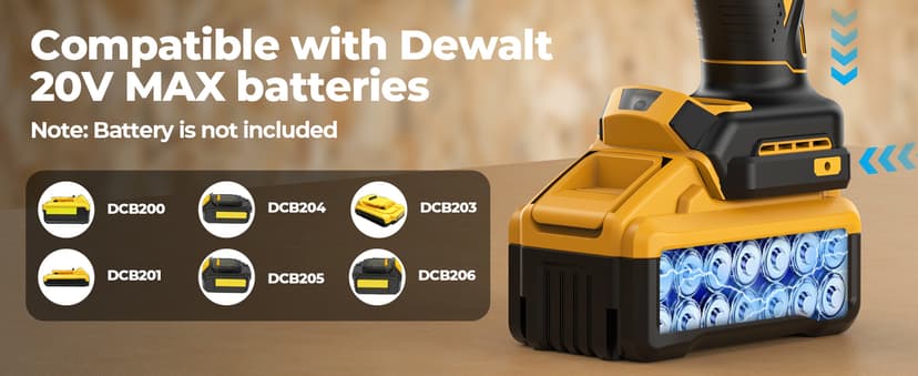 Cordless Hammer Drill Compatible with Dewalt 20V MAX Battery(No Battery)20V Brushless Drill, 1/2" Cordless Drill for Concrete with Variable Speed for Home Improvement, Woodworking, Metal