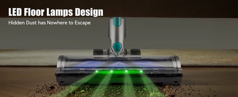 E.LUO Cordless Vacuum Cleaner, 28Kpa Vacuum Cleaners for Home, 60 Mins Runtime Stick Vacuum with Intelligent Display, Rechargeable Battery & Anti-Tangle Brush Handheld Vacuum for Floor Carpet Pet Hair