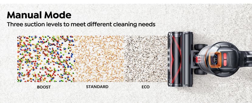 Cordless Vacuum Cleaner, 600W 45KPA with Upholstery Cleaning Tool, Stick Vacuum Cleaners for Home 60 Mins Runtime, Self-Standing, Wall Mount Charging, Rechargeable Vacuum for Floor Carpet Pet Hair