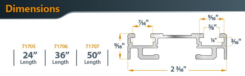 POWERTEC 24 Inch Circular Saw Guide/Straight Edge Guide for Router Tool, Jigsaw, Circular Saw and Drill Press, Saw Guide for Cutting Plywood and Routing Dado Slots for Woodworking, 1 pack (71705)