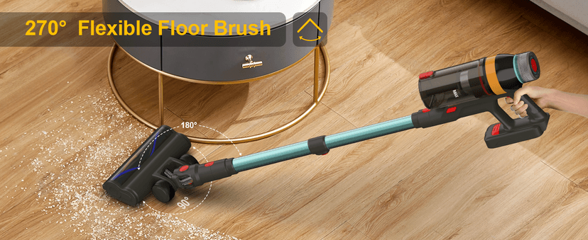 Cordless Vacuum Cleaner,550W/45KP/60Mins Stick Vacuum Cordless Rechargeable for Home/CarPet/Pet Hair/Floor-3 Suction Modes,Smart Screen&Headlight,Self-Standing,Removable Battery,Lighweight,Anti-Tangle