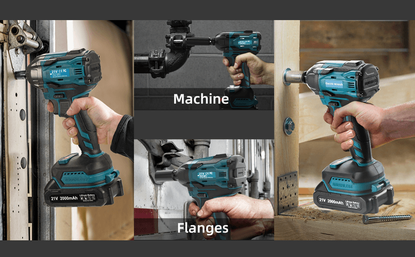 Cordless Impact Wrench, 21V Torque Power Impact Driver, 1/2" Power Impact Wrenches with 2 * 2.0Ah Batteries with 19 Accessories, Electric Impact Motor Variable Speeds for home installation (Yellow)