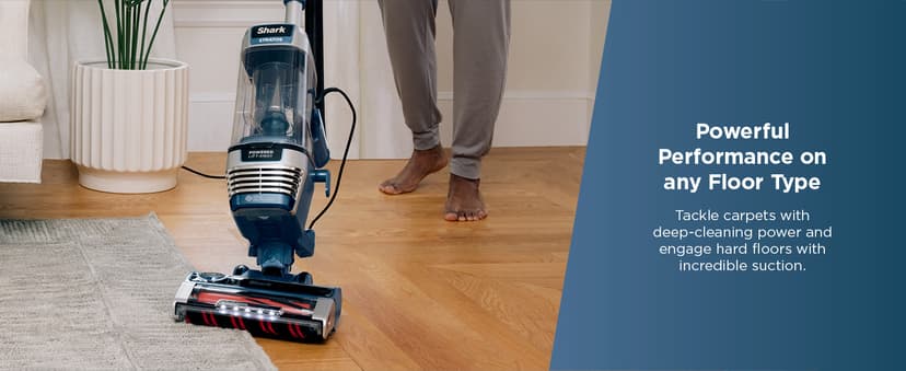 Shark Upright Vacuum, Stratos with DuoClean PowerFins, HairPro, Powered Lift-Away, Self-Cleaning Brushroll, & Odor Neutralizer Technology, Navy, AZ3002