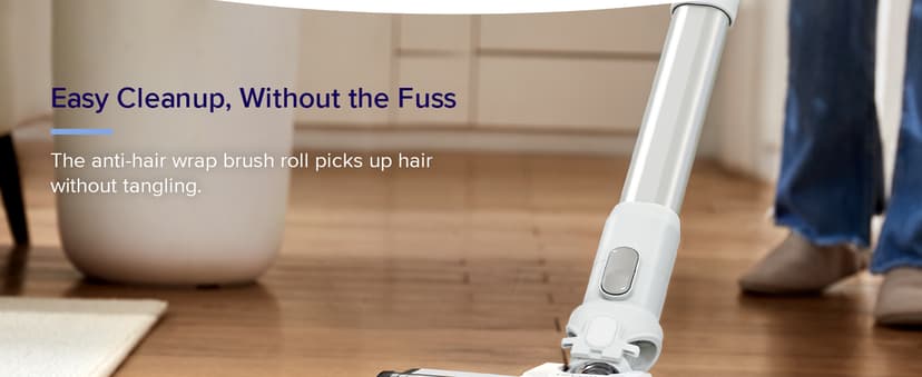 LEVOIT Cordless Vacuum Cleaner, Stick Vac with Tangle-Resistant Design, Up to 50 Minutes, Powerful Suction, Rechargeable, Lightweight, and Versatile for Carpet, Hard Floor, Pet Hair, White&Blue