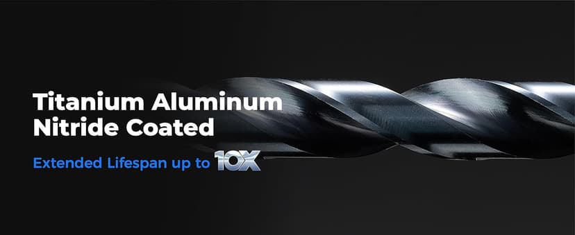 toolant Cobalt Drill Bit Set for Metal and Steel (Pro), Titanium Aluminum Nitride Coated (TiAlN) with Bullet Point Tip, for Hardened Metal, Stainless Steel, 21pcs 1/16"-1/2"