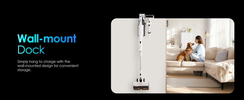 Tineco Pure ONE A50S Cordless Stick Vacuum Cleaner, 185W Suction,1L Larger Dustbin, 3DSense Power Brush, PureCyclone Tech, Easily Tackles Large Debris