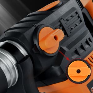 SHIELDPRO 1-1/4 Inch SDS-Plus 13 Amp Rotary Hammer Drill Heavy Duty, Safety Clutch 3 Functions with Vibration Control,Including Grease, Flat Chisels, Point Chisels and 3 Drill Bits