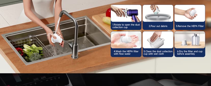 Handheld Vacuum Cordless Rechargeable with LED Light and Multi-Nozzles,15000 Pa Car Vacuum Portable Cordless, 120W Powerful Mini Vacuums Cleaner for Home, Car, Pet Hair, DC Motor, Blue