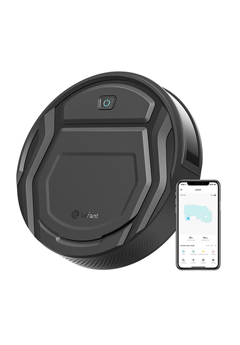 Lefant M320 Robot Vacuum Cleaner, Carpet Detection, 6,000 Pa Suction, Low Noise, 800ml Visible Dustbin, 210 Mins Runtime, Self-Charging, Works with Alexa, Ideal for Hard Floor, Pet Hair, Black