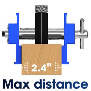 Self Centering Doweling Jig Kit, Drill Jig For Straight Holes Biscuit Joiner Set With 6 Drill Guide Bushings, Adjustable Width Drilling Guide Power Tool Accessory Jigs (Blue)
