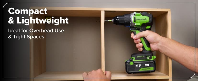 Greenworks 24V Cordless Brushless 800 in-lbs Drill/Driver, Professional Grade,21 Clutch, 4.0Ah USB-C Battery (24,000mAh Power Bank),65W USB-C Fast Charger(3-Port) and USB C to USB C Cable(3.3FT)