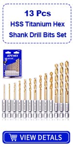 JEFEHEX 18pcs Drill and Tap Set with 1 Piece T-Handle Ratchet Tap Wrench, Tap Range 6-32NC—1/2"-13NC, Black and Gold Premium HSS Jobber Length Drill Bits and Hand Plug Taps with Metal Indexed Box