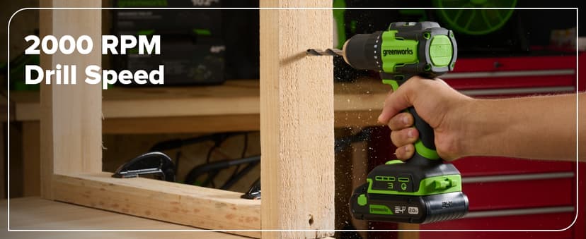 Greenworks 24V Cordless Brushless 400 in-lbs Drill/Driver+1950 in-lbs Impact Driver Combo,High Torque, Lightweight, (2) 2.0Ah USB-C Batteries(12,000mAh Power Bank) and 65W USB-C Fast Charger(3-Port)