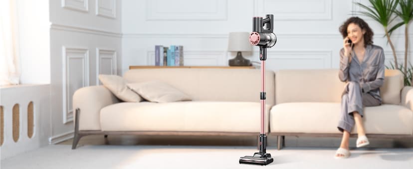 V8PRO Cordless Vacuum Cleaner for Home - 25Kpa Stick Vacuum with Self Standing Design, Max 35Min Runtime, 6 in 1 Lightweight Vacuum for Hardwood Floors and Carpet Pet Hair (Champagne)