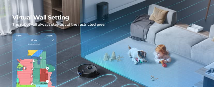 Robot Vacuum, 3 in 1 Robot Vacuum and Mop with 60 Day Self-Emptying Station, LiDAR Navigation Robot Vacuum Cleaner, WiFi/APP/Alexa, Ideal for Pet Hair, Carpet and Hard Floor