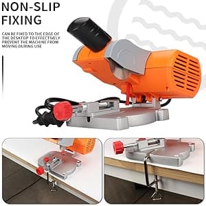 SI FANG Benchtop Cut-Off Saw Miniature Compound-Cutting, Mini Miter Chop Saw for Metal Wood Plastic Crafts Making Carbon Arrow Shafts Cutting, Max 45° Adjustable Small Electric Table Tool