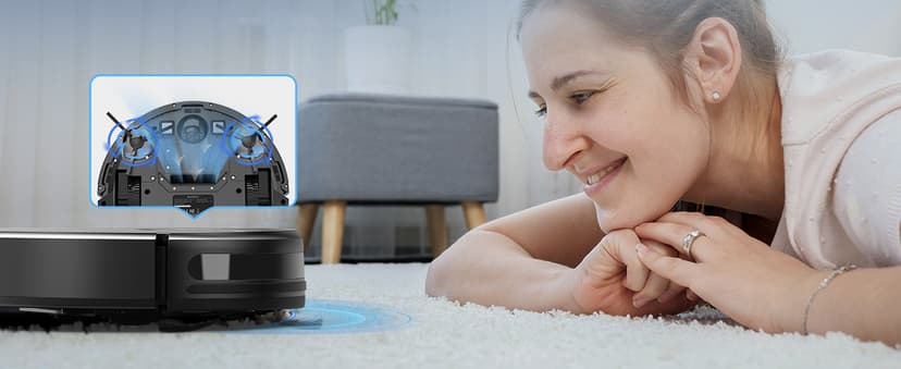 Robot Vacuum and Mop Combo, 2 in 1 Mopping Robot Vacuum Cleaner with Schedule, Wi-Fi/App/Remote, 2000Pa Max Suction, Self-Charging Robotic Vacuum, Slim, Ideal for Hard Floor, Pet Hair, Low-Pile Carpet