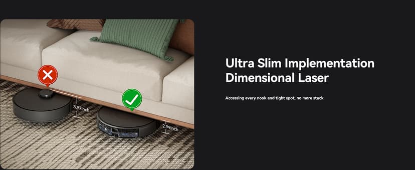 Robot Vacuum and Mop Combo, LiDAR Navigation with Ultra Slim Design, Smart Mapping Robotic Vacuum Cleaner, 9000Pa Suction, Customizable Cleaning for Pet Hair, Carpets, and Hard Floors