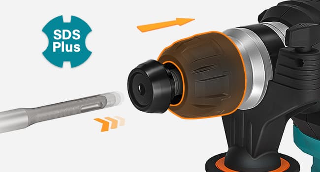 Berserker 1-1/4" SDS-Plus Rotary Hammer Drill with Vibration Control,Safety Clutch,12.5 Amp 4 Functions Corded Rotomartillo for Concrete-Including 3 Drill Bits,Flat Chisel,Point Chisel,Carrying Case