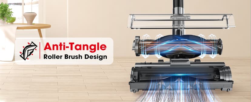 Cordless Vacuum Cleaners for Home, G26 Vacuum Cleaner, 45KPA Powerful Suction, Up to 60 Minutes, Tangle-Resistant, Rechargeable Stick Vac with Wall Mount for Pet Hair, Hardwood Floors