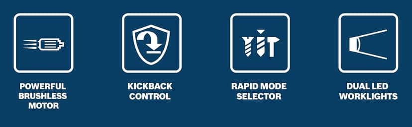 BOSCH GSB18V-65N 1/2 In. Brushless Hammer Drill/Driver - 575 In.-Lbs. Max Torque, Switchable KickBack Control, Rapid Mode Selector, Dual LED Worklights, All-Metal Chuck (Bare Tool)