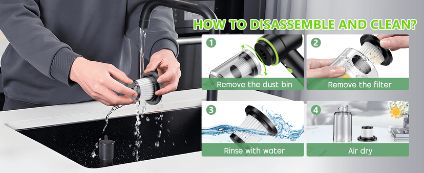 CODN Handheld Car Vacuum Portable Cordless 12000PA, 2 in 1 Handheld Vacuum Cleaner and Air Duster with Multi-Nozzles and LED Light, Mini Hand Held Vacuum Rechargeable for Home, Car, Office, Pet Hair