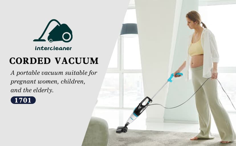 Intercleaner Corded Vacuum Cleaner, 15KPa Powerful Suction with 400W Motor, 12 in 1 Lightweight Bagless Stick Vac with Handheld, Ultra Quiet, for Hardwood Floor Carpet Car Pet Hair