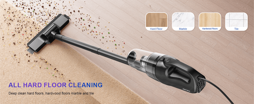 Corded Vacuum Cleaner, Super Power Suction Stick Vacuum Cleaners for Home, 6-in-1 Lightweight Hard Floor Vacuum Removable Handheld Vac, Portable Vacuum for Pet Hair