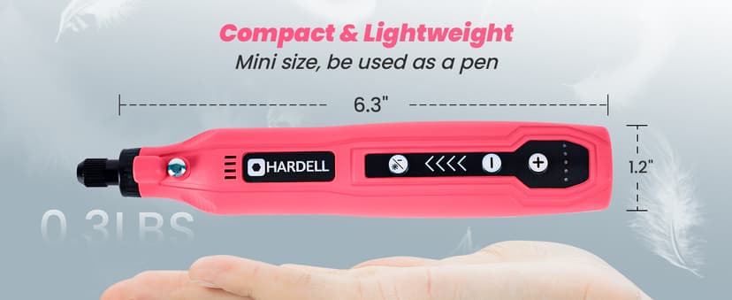 HARDELL Mini Cordless Rotary Tool, 5-Speed 3.7V Rechargeable Rotary Tool Kit with 61 Accessories, USB Charging Multi-Purpose DIY Tool for Sanding, Polishing, Drilling, Engraving, Woodworking