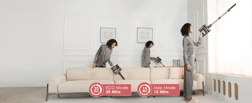V8PRO Cordless Vacuum Cleaner for Home - 25Kpa Stick Vacuum with Self Standing Design, Max 35Min Runtime, 6 in 1 Lightweight Vacuum for Hardwood Floors and Carpet Pet Hair (Champagne)