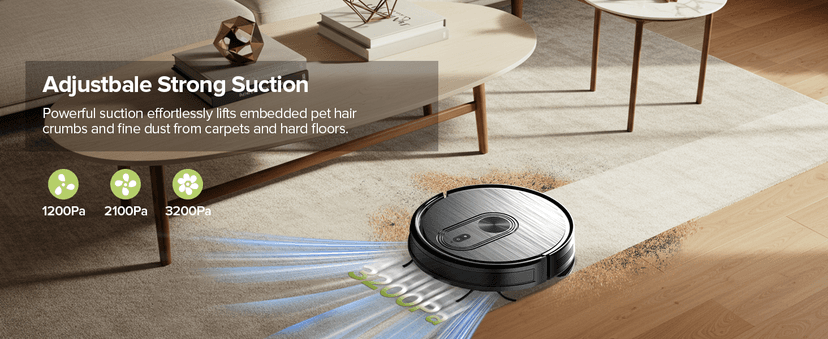 Robot Vacuum and Mop Combo, Vacuuming & Mopping 2 in 1 Robot 3200Pa Max Suction,with Schedule, App/Bluetooth/Voice, Self-Charging Robot Vacuum Cleaner, Slim, Ideal for Pet Hair, Hard Floor, Carpet