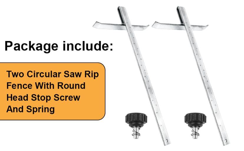 DW3278 Circular Saw Rip Fence for DEWALT DCS575, DCS570, DCS577, DWE575 and DWS535 Circular Saw, Cutting Fence for 7-1/4-Inch to 8-1/4-Inch Circular Saws, with Round Head Stop Screw and Spring(2-Pack)