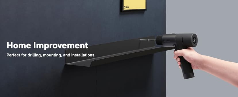 HOTO Cordless Brushless Drill Tool Set, Variable Speed, Hidden Buckle, Unique LED Screen, Intelligent Digital Display, Exquisite & Practical, High-end Drill Kit for Home/Daily Use