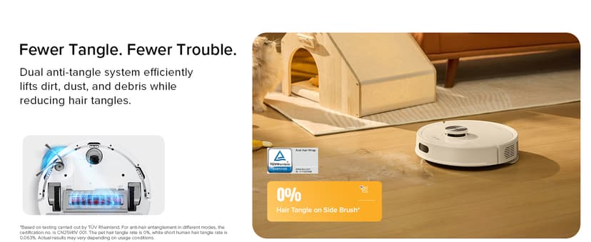 roborock Q7 M5+ Robot Vacuum and Mop, Upgraded from Q5 Max+, 7 Weeks Self-Emptying, 10000Pa Suction, Dual Anti-Tangle System, for Pet Hair & Carpet, PreciSense LiDAR Navigation, App Control, White