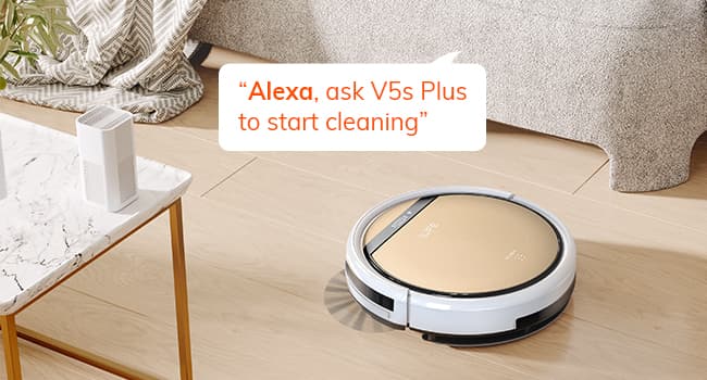 ILIFE V5s Plus Robot Vacuum and Mop Combo, Works with 2.4G WiFi, Alexa/App/Remote Control, Automatic Self-Charging Robotic Vacuum Cleaner, for Pet Hair, Hard Floor, Low Carpet (V5s Pro Upgraded)