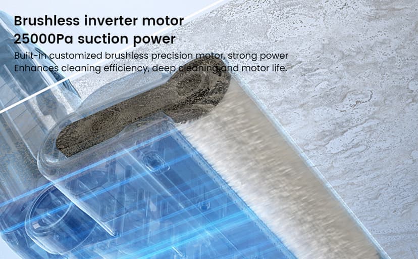 Smart Cordless Wet Dry Vacuum Cleaner and Mop for Hardwood Floor, Digital Display, Long Run Time, Great for Sticky Messes and Pet Hair, Space-Saving Design 250W