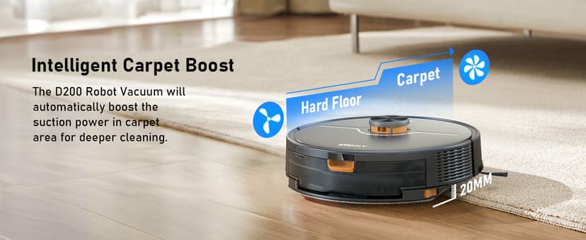 NADALY D200 Robot Vacuum and Mop Combo, Lidar Navigation Robot Vacuum Cleaner, 6000Pa Suction, 200Mins Runtime, Wi-Fi/App/Alexa Control, Self-Recharging Robotic Vacuum for Carpet Pet Hair Hard Floor