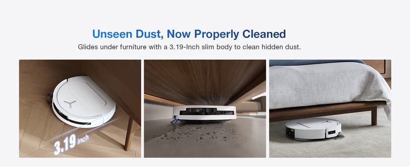 ECOVACS DEEBOT T50 PRO Omni Robot Vacuum and Mop, 3.19” Ultra-Slim, 15,000Pa Suction, ZeroTangle 2.0, TruEdge Edge Cleaning, AIVI 3D Obstacle Avoidance, Auto Mop Wash & Dry, Self-Emptying,White