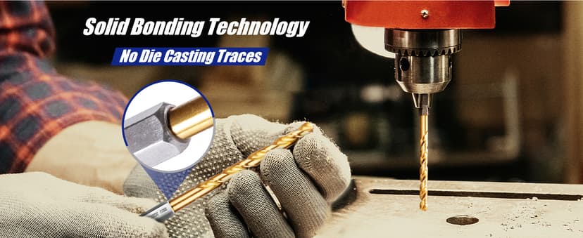 JEFE HEX 15 Pcs Hex Shank Drill Bit Set, HSS Impact Driver Bit Set for Metal, Quick Change Design, Titanium Twist Drill Bits for Steel, Aluminum, Copper, Plastic, Sizes from 1/16" to 3/8" DIY