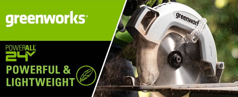 Greenworks 24V 6-pcs Combo Kit: 24V Hammer Drill, Impact Driver, Multi-Tool, Flashlight, Reciprocating Saw & Circular Saw, Includes 3 * 2.0Ah Batteries & (2) Chargers