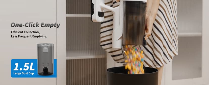 Cordless Vacuum Cleaner, 2 Batteries 110 Mins Runtime Vacuum Cleaners for Home, 550W 45KPA 15-in-1 Stick Vacuum with Charging Dock, Handheld Vacuum Cordless for Pet Hair Carpet Hardwood Floor