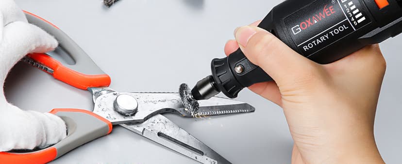 GOXAWEE Rotary Tool Kit with MultiPro Keyless Chuck and Flex Shaft -140pcs Accessories Variable Speed Electric Drill Set for Handmade Crafting Projects and DIY Creations